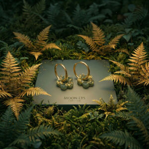 Boucles d'oreilles Fleurs de résine & éclats d'or