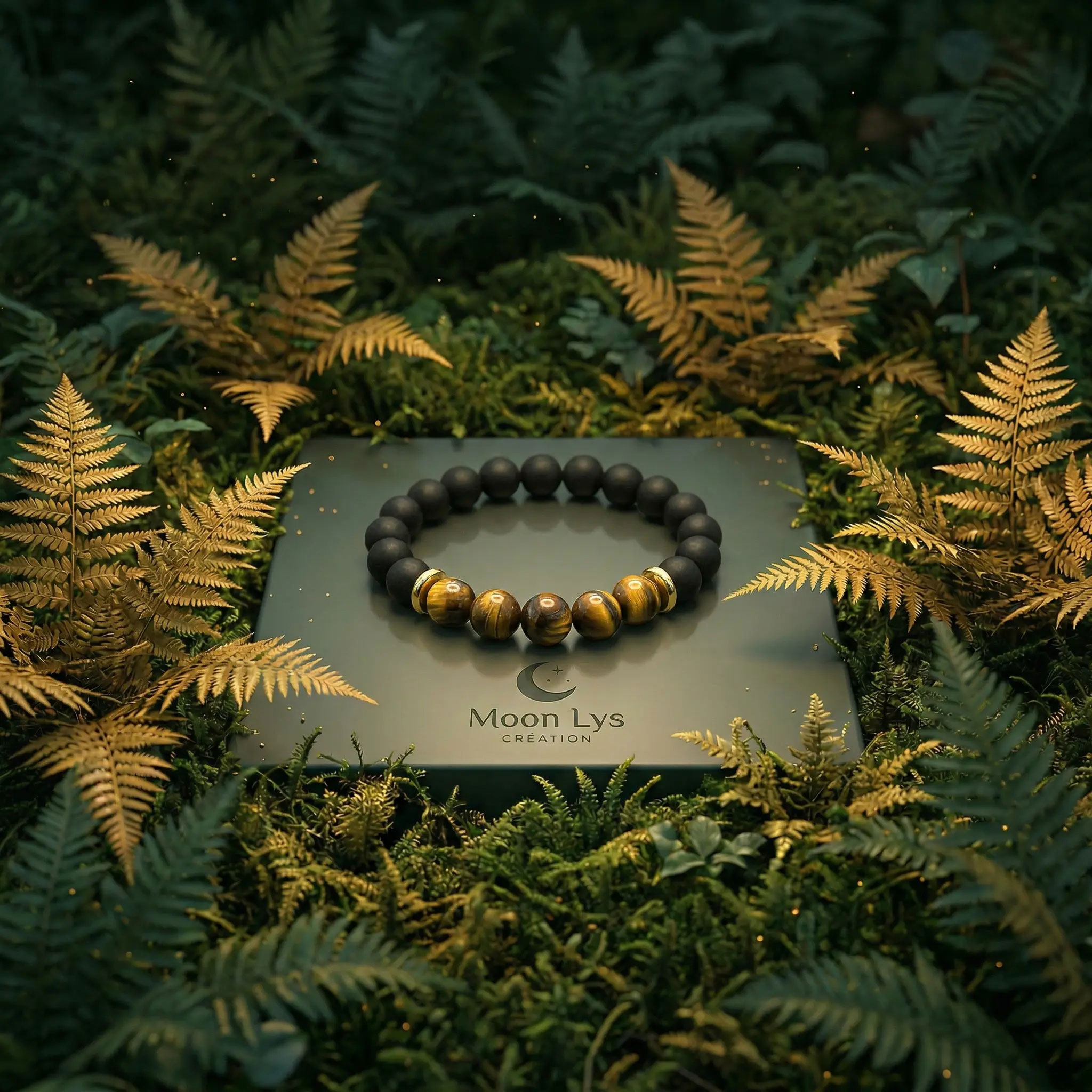 Bracelet Noyau Noir Œil de Tigre