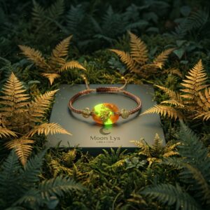 NéoLys — bracelet résine UV phosphorescent et macramé coton artisanal, Moon Lys Création, Jura