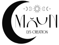 Moon LYS CREATION LOGO avec demi lune noir et blanc