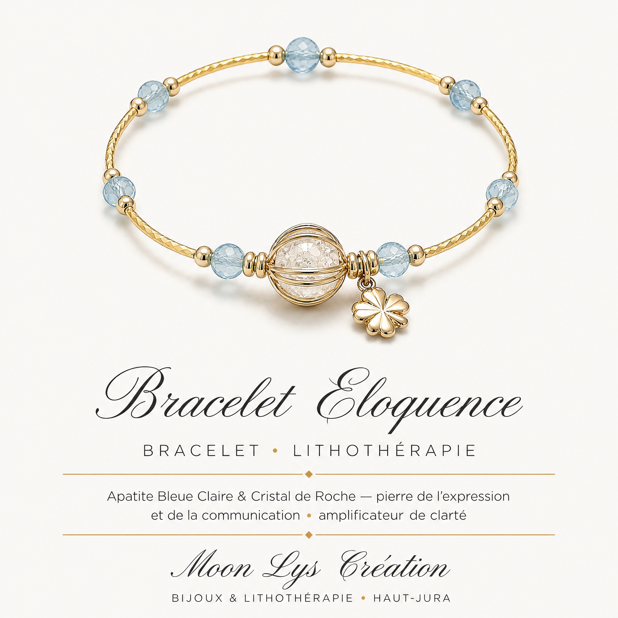 Bracelet eloquence apatite bleue claire moon lys creation