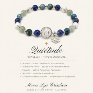 Bracelet quietude hypersensibilite lithotherapie moon lys creation