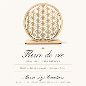 Fleur de Vie en bois de bouleau découpée au laser – Moon Lys Création
